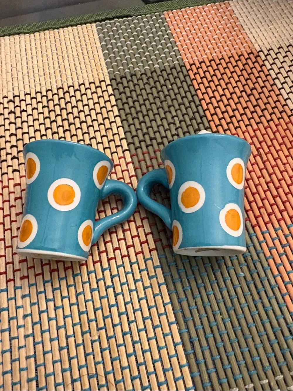 Teal Ceramic Mug-Shaped Salt & Pepper Shakers